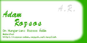 adam rozsos business card
